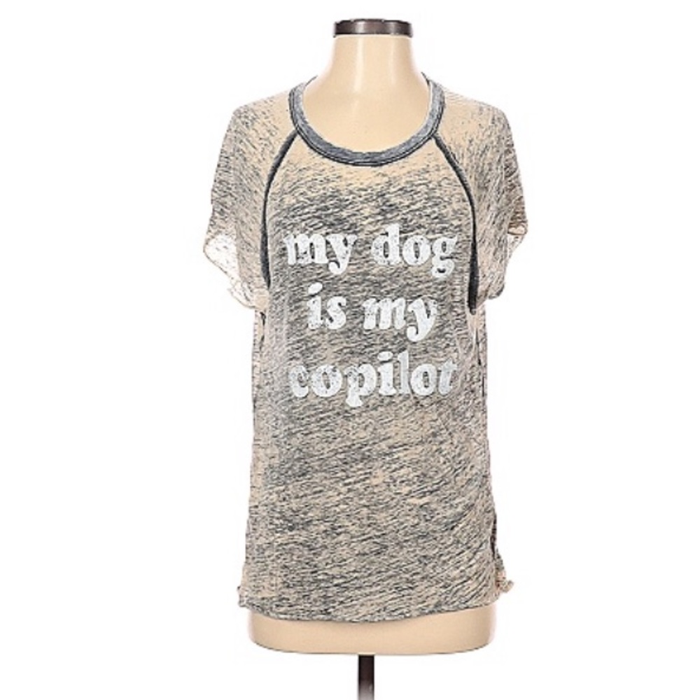 Grayson Threads gray burnout “My dog is my copilot” short-sleeve- Medium